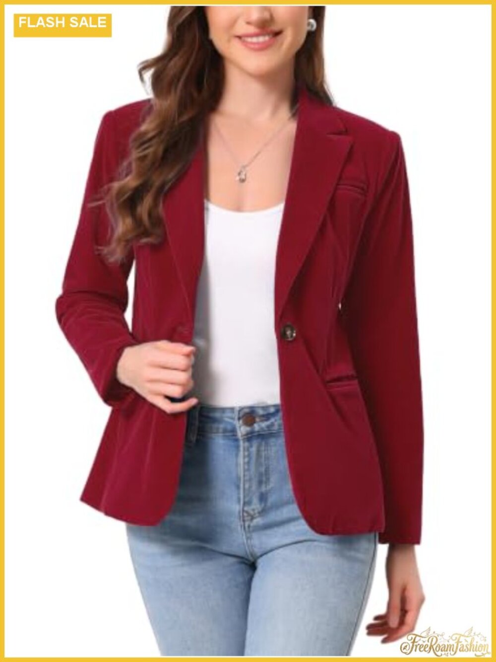 Velvet Blazer Women Button Business Casual Winter Lapel Jacket